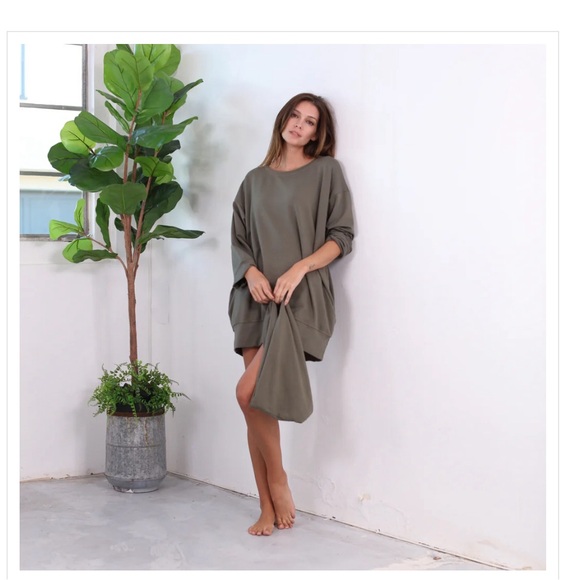 Urban MuuMuu Oversize Hoodie Lounger Tunic Sweatshirt Removable Hood Peacock - Picture 2 of 3